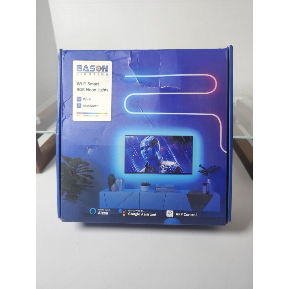 Wi-Fi Smart Neon Rope Light 9.8ft RGBIC Music Sync App Control Flexible Lighting